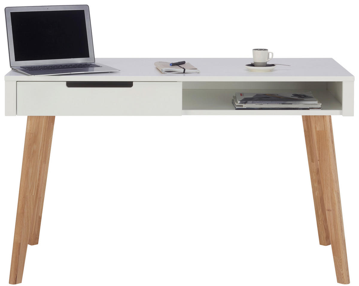 SCHREIBTISCH 120/60/72 cm  in Weiß, Eichefarben  - Eichefarben/Weiß, LIFESTYLE, Holz/Holzwerkstoff (120/60/72cm) - Stylife