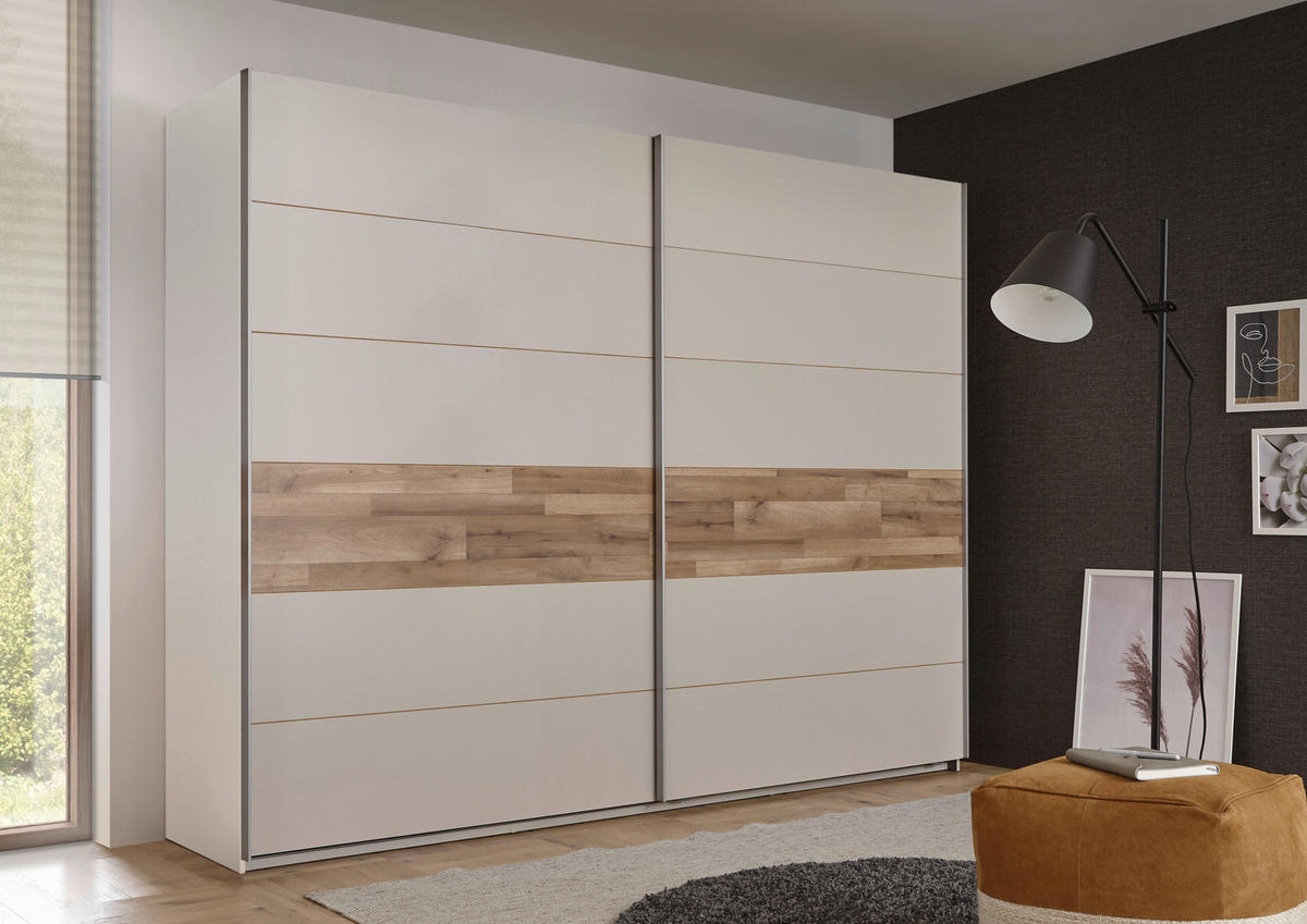  SCHWEBETÜRENSCHRANK 270/210/60 cm 2-türig  - Champagner/Eichefarben, Modern, Holzwerkstoff/Metall (270/210/60cm) - MID.YOU