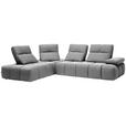 ECKSOFA in Struktur Grauweiß  233/313 cm  - Grauweiß/Schwarz, Design, Kunststoff/Textil (233/313cm) - Emilio Belluti