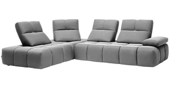 ECKSOFA in Struktur Grauweiß 233/313 cm - Grauweiß/Schwarz, Design, Kunststoff/Textil (233/313cm) - Emilio Belluti