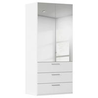 DREHTÜRENSCHRANK 101/235/61 cm,  in Weiß, 2 Tür(en)  - Chromfarben/Edelstahlfarben, Basics, Glas/Holzwerkstoff (101/235/61cm) - Novel