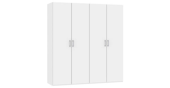 DREHTÜRENSCHRANK  in Weiß  - Chromfarben/Weiß, Design, Holzwerkstoff (203/236/59cm) - Carryhome