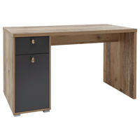 SCHREIBTISCH 130/70/75 cm  in Anthrazit, Fichtefarben  - Fichtefarben/Anthrazit, Basics, Holzwerkstoff/Kunststoff (130/70/75cm) - MID.YOU