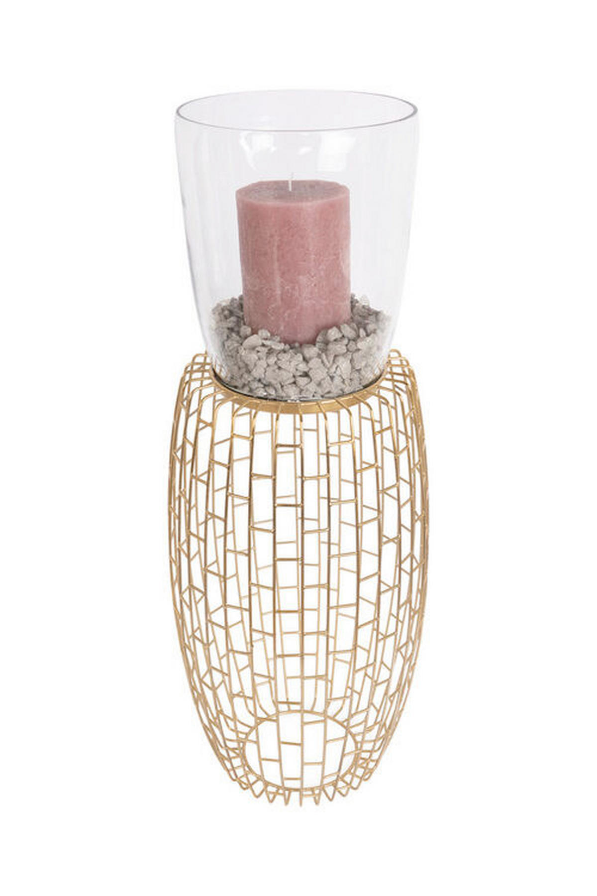 KERZENHALTER - Goldfarben, Design, Glas/Metall (28/73/28cm) - Kayoom