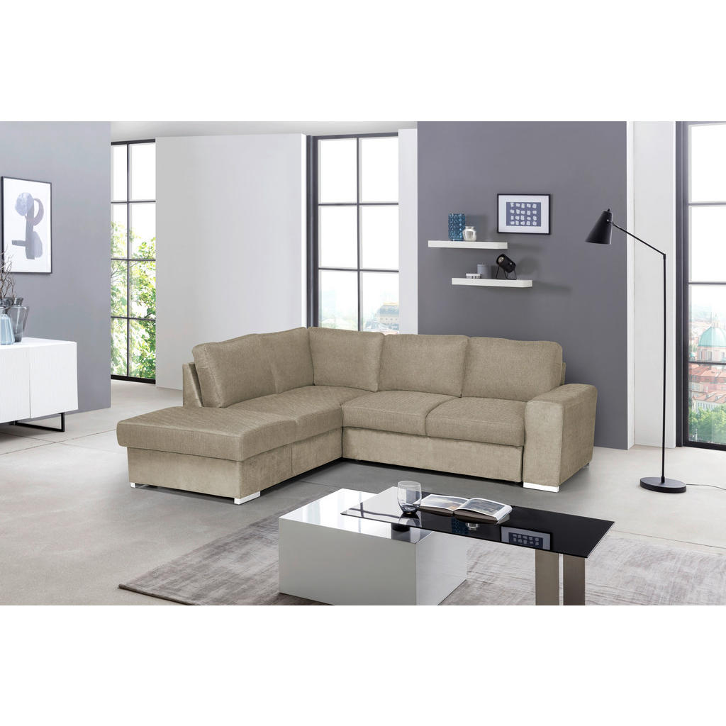Thumbnail - Mid.you Ecksofa, Cappuccino, Textil, L-Form, 248x213 cm, Made in Europe, Schlafen auf Sitzhöhe, Wohnzimmer, Sofas & Couc...