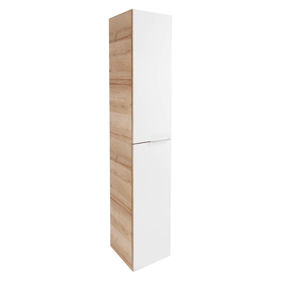 HOCHSCHRANK 30/162/31,8 cm  - Chromfarben/Eichefarben, Basics, Glas/Holzwerkstoff (30/162/31,8cm) - MID.YOU