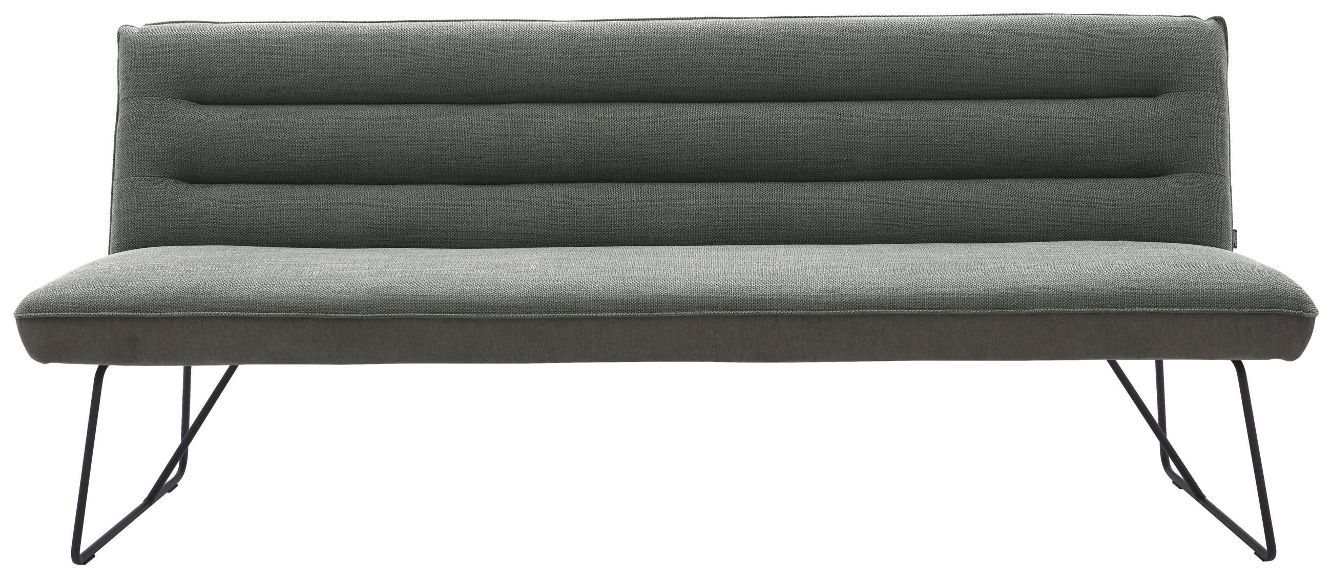 SITZBANK in Metall, Textil Grau, Schwarz  - Schwarz/Grau, Design, Textil/Metall (198/89/68cm) - Dieter Knoll