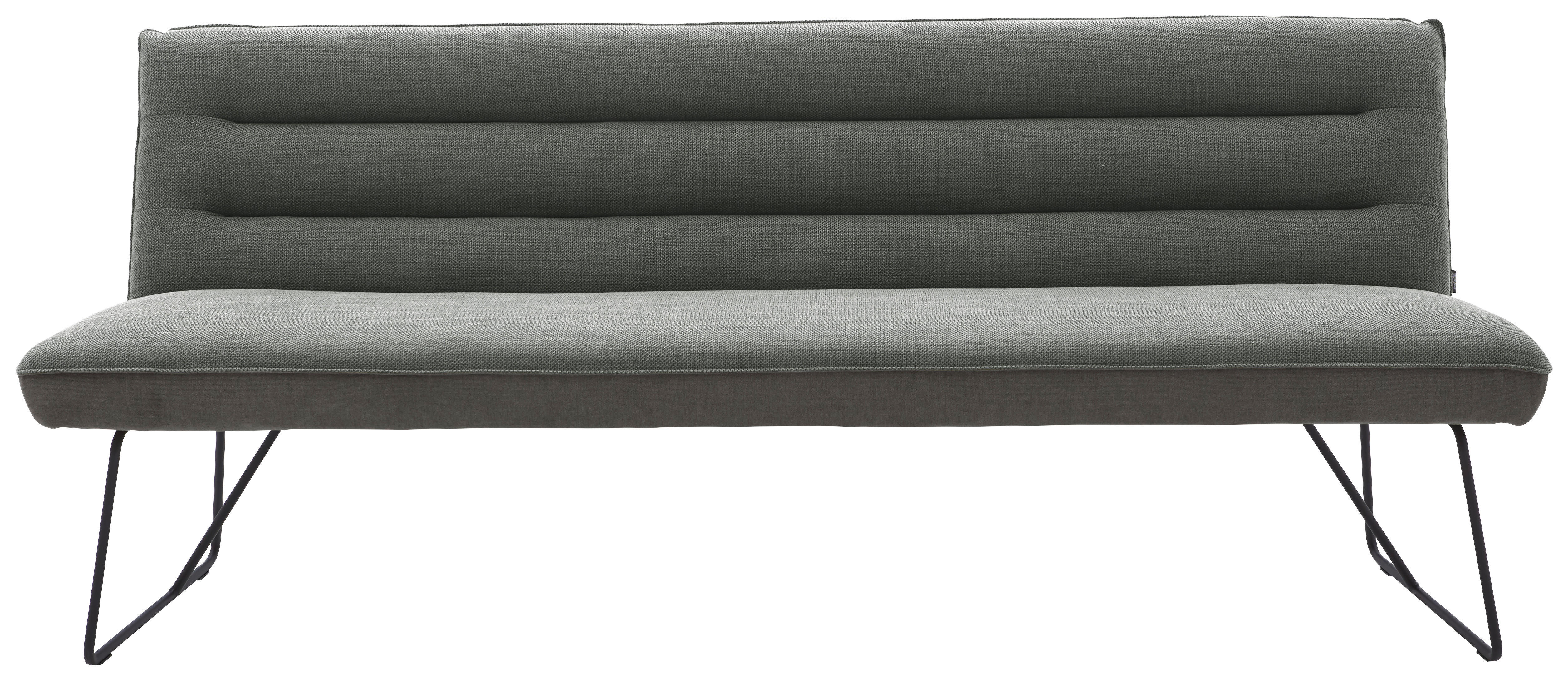 SITZBANK 218/89/68 cm Flachgewebe Grau, Schwarz  - Schwarz/Grau, Design, Textil/Metall (218/89/68cm) - Dieter Knoll