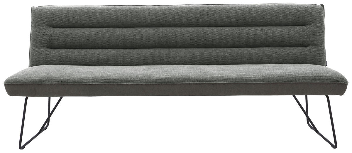 SITZBANK in Metall, Textil Grau, Schwarz  - Schwarz/Grau, Design, Textil/Metall (198/89/68cm) - Dieter Knoll