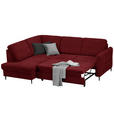 ECKSOFA in Chenille Rot  - Rot/Schwarz, MODERN, Holz/Textil (184/241cm) - Carryhome