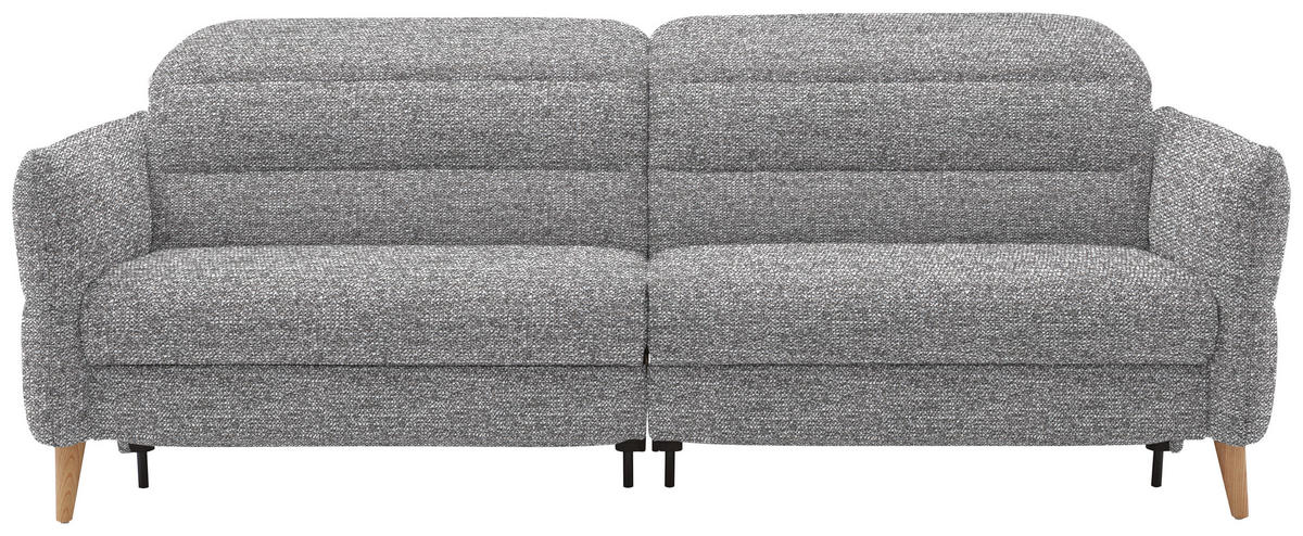 2-SITZER-SOFA  in Webstoff Grau  - Eiche Bianco/Grau, Design, Holz/Textil (234-262/85-106/98-112cm) - Dieter Knoll