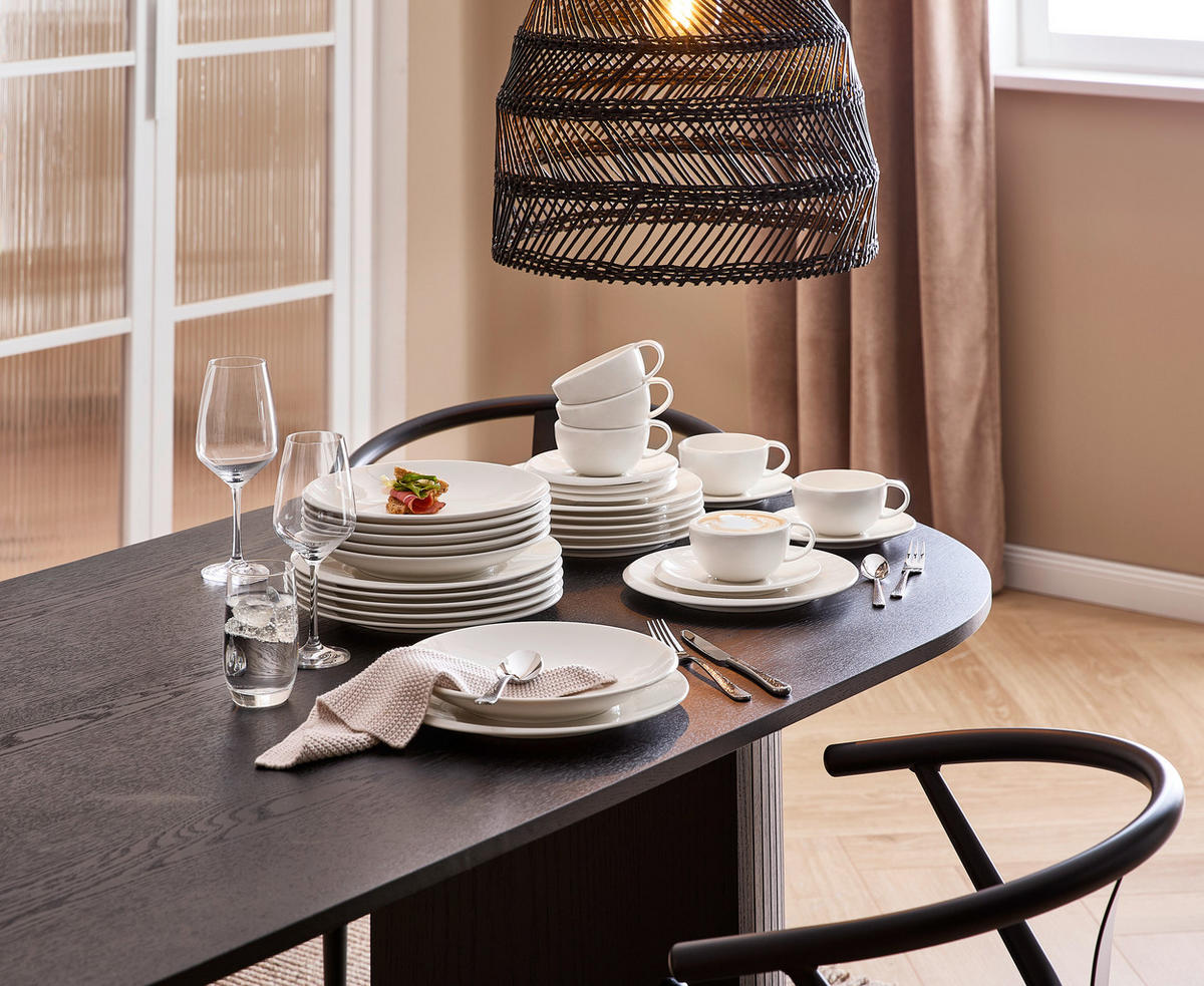 KAFFEESERVICE Weiß New Moon 18-teilig  - Weiß, KONVENTIONELL, Keramik - Villeroy & Boch