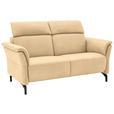 2-SITZER-SOFA in Mikrofaser Beige  - Beige/Schwarz, KONVENTIONELL, Textil/Metall (178/103/95cm) - Dieter Knoll