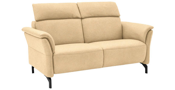 2-SITZER-SOFA in Mikrofaser Beige  - Beige/Schwarz, KONVENTIONELL, Textil/Metall (178/103/95cm) - Dieter Knoll