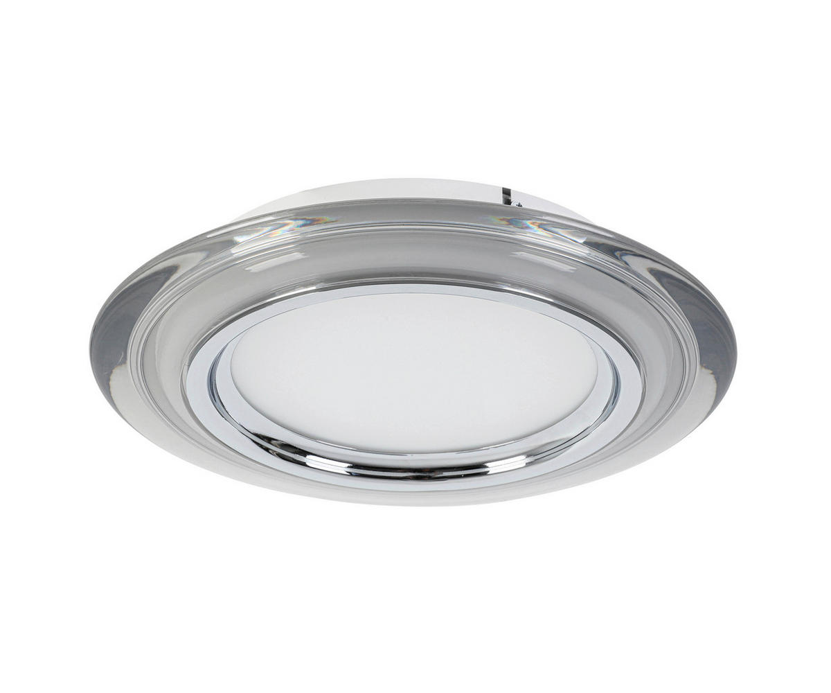 LED-DECKENLEUCHTE 35/6 cm   - Chromfarben/Transparent, Design, Kunststoff/Metall (35/6cm) - Novel