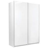 SCHIEBETÜRENSCHRANK 150/210/62 cm 2-türig Weiß  - Weiß Hochglanz/Alufarben, MODERN, Holzwerkstoff/Metall (150/210/62cm) - MID.YOU