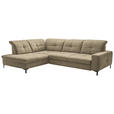 ECKSOFA in Chenille Beige  240/308 cm  - Beige/Schwarz, Design, Textil/Metall (240/308cm) - Xora