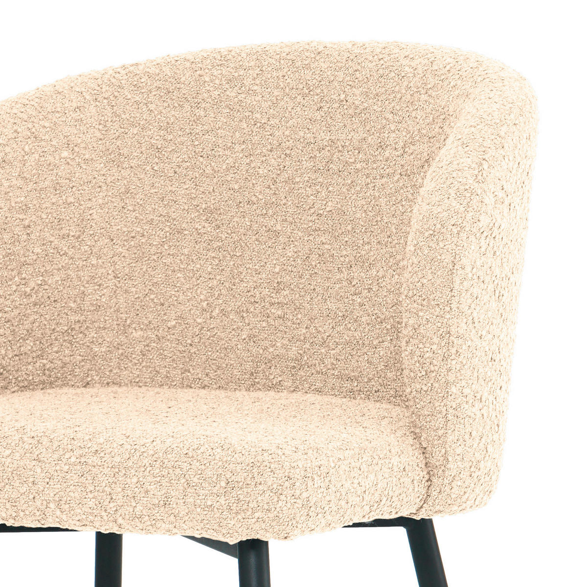 STOL järn bouclé  - svart/cremefärgad, Lifestyle, metall/textil (57/82/59cm) - home24