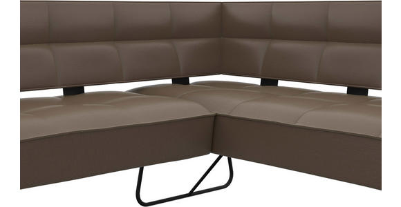 ECKBANK 227/165 cm  in Grau  - Schwarz/Grau, Design, Leder/Metall (227/165cm) - Moderano