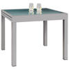 KERTI ASZTAL 90(180)/90/75 cm   - ezüstszínű/fehér, Design, Üveg/fém (90(180)/90/75cm) - Ambia Garden
