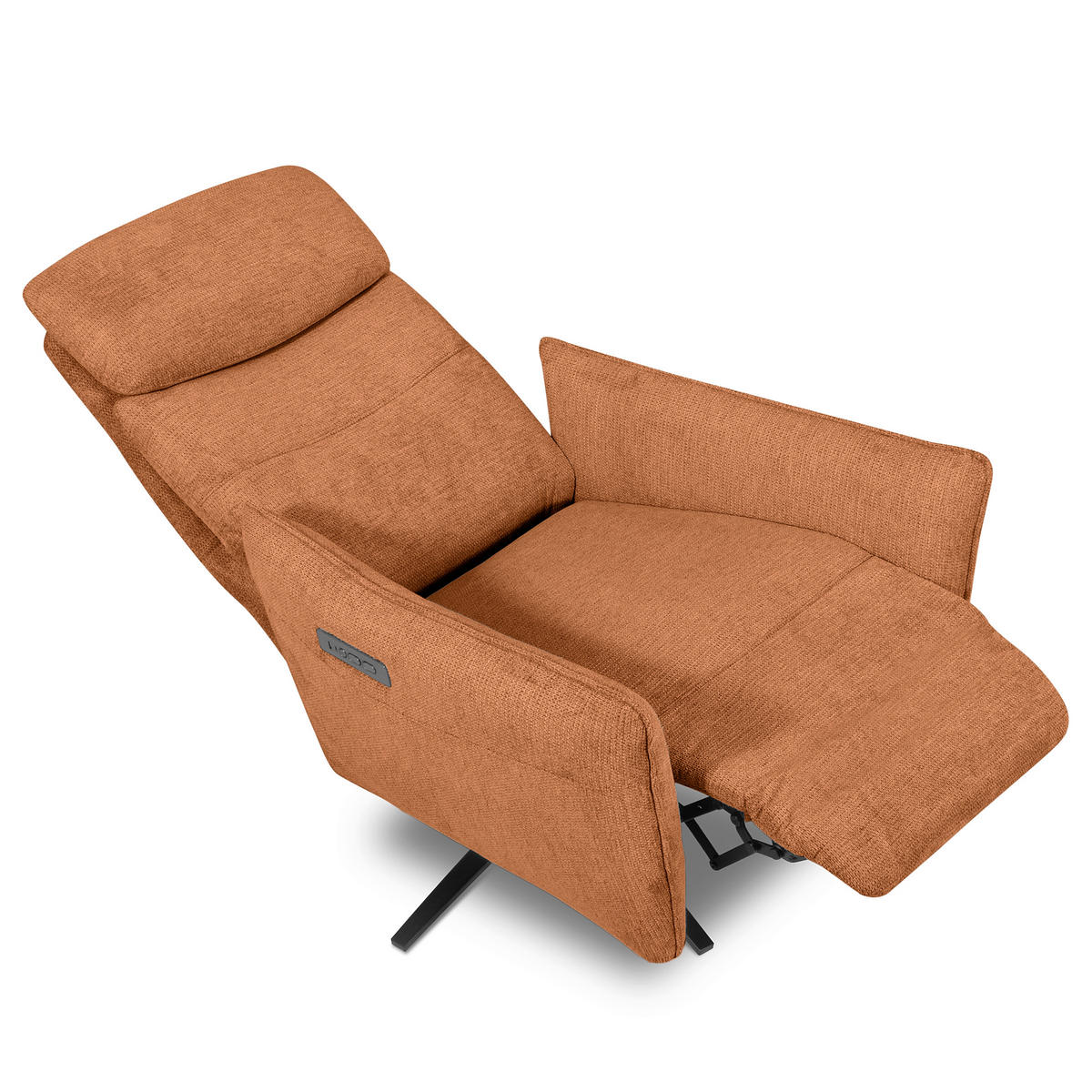 RELAXSESSEL in Textil Orange  - Schwarz/Orange, Design, Textil/Metall (77/107/88cm) - Livetastic