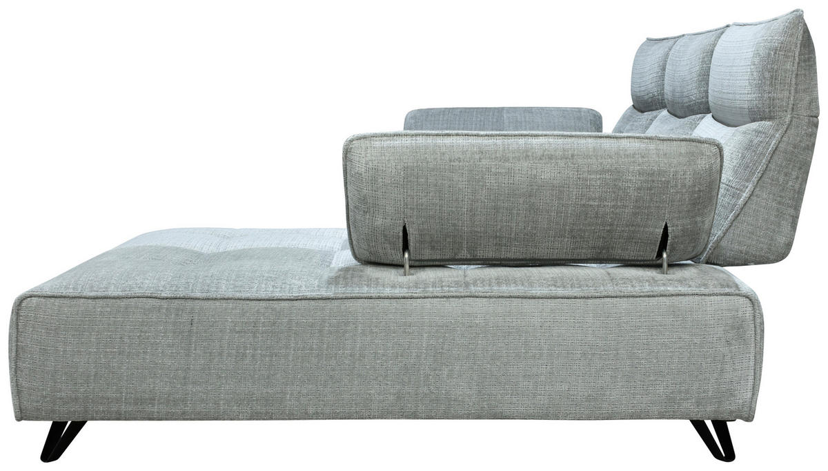 ECKSOFA Hellgrau Chenille  - Hellgrau/Schwarz, Design, Kunststoff/Textil (314/162cm) - Livetastic