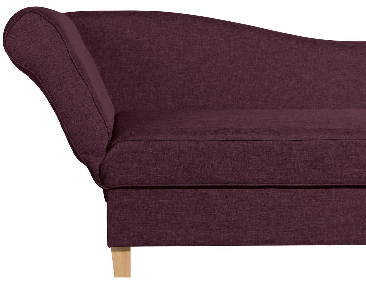 RÉCAMIERE in Flachgewebe Dunkelrot  - Buchefarben/Dunkelrot, Design, Holz/Textil (190/88/82cm) - Max Winzer