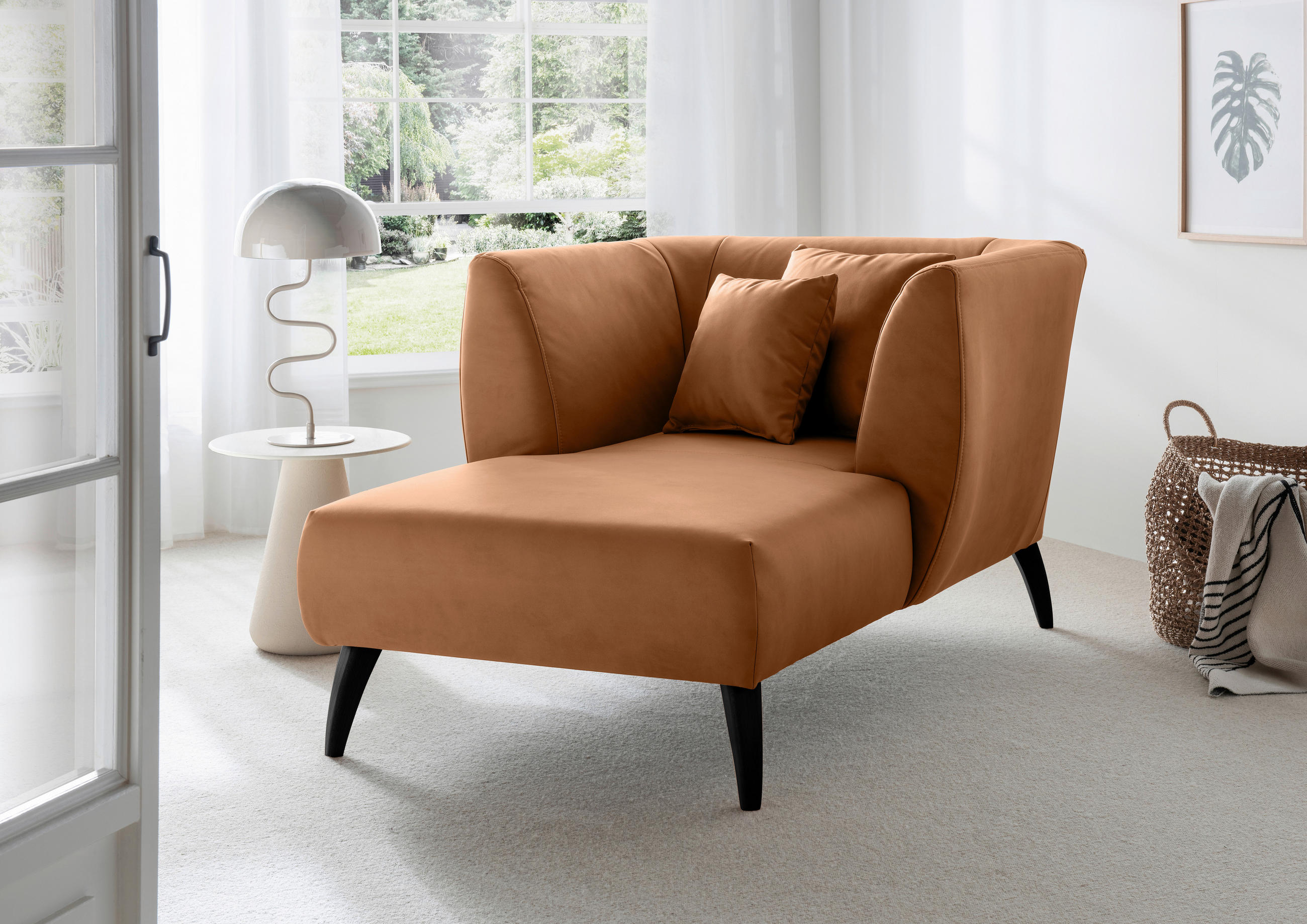 XXL-SESSEL Lederlook Cognac    - Cognac/Schwarz, MODERN, Holz/Textil (108/84/155cm) - Livetastic