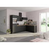ECKKÜCHE 270/200 cm  in Anthrazit  - Edelstahlfarben/Eichefarben, Basics, Holzwerkstoff/Metall (270/200cm) - Optifit