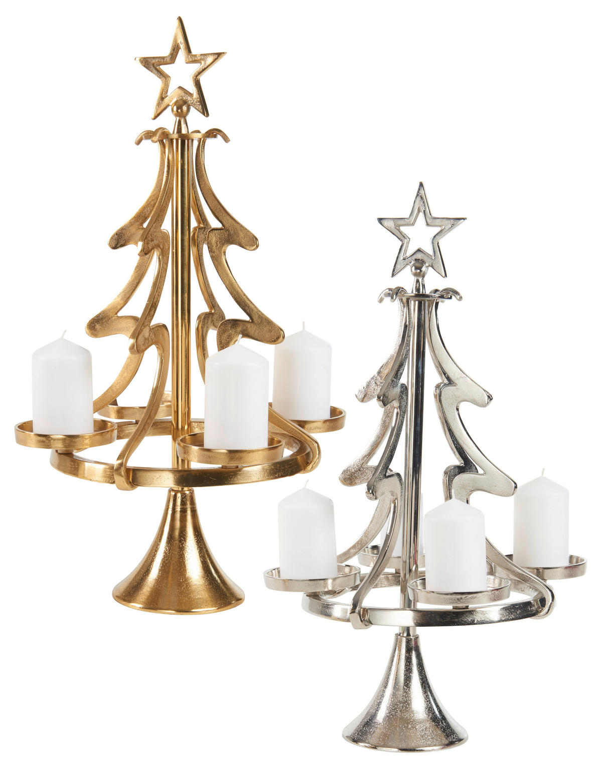 STOJAN NA SVIEČKU  kov - zlatá/strieborná, Konventionell, kov (33,5/55/13cm) - X-Mas