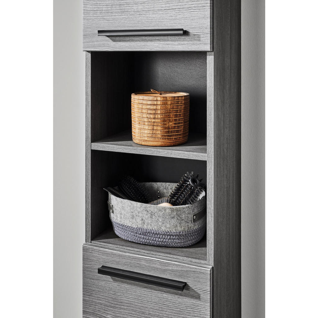 Thumbnail - Mid.you Hochschrank, Silber, Kunststoff, 3 Fächer, 34x190x30 cm, stehend, Badezimmer, Badezimmerschränke, Hochschränke