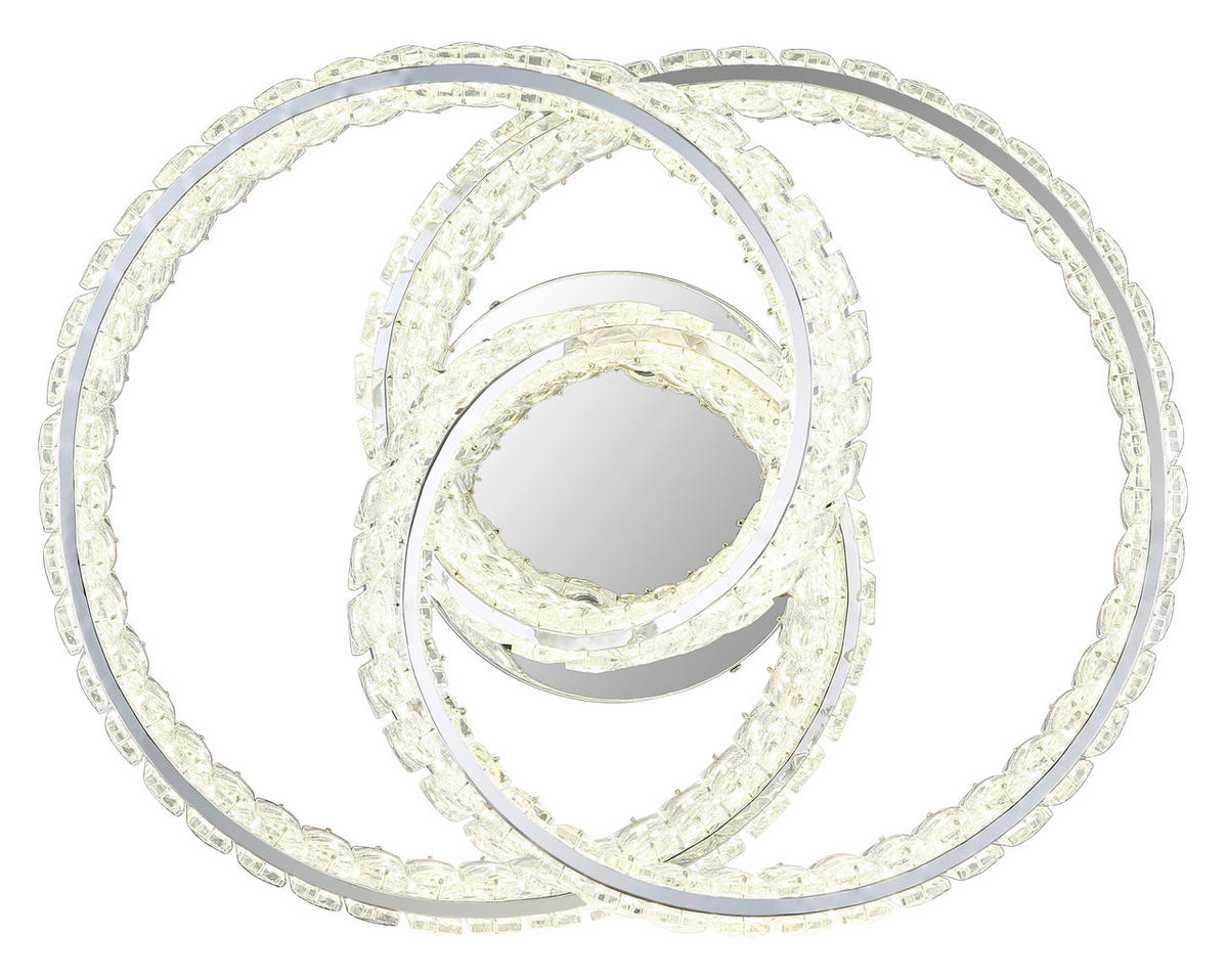 LED-DECKENLEUCHTE MUCKY 60/26 cm   - Klar/Chromfarben, KONVENTIONELL, Glas/Metall (60/26cm) - Globo