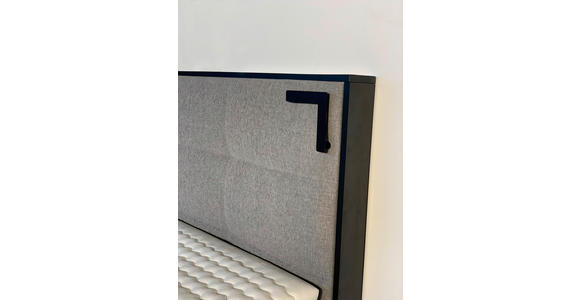 BOXSPRINGBETT 180/200 cm  in Anthrazit  - Anthrazit/Schwarz, Design, Holz/Textil (180/200cm) - Hom`in