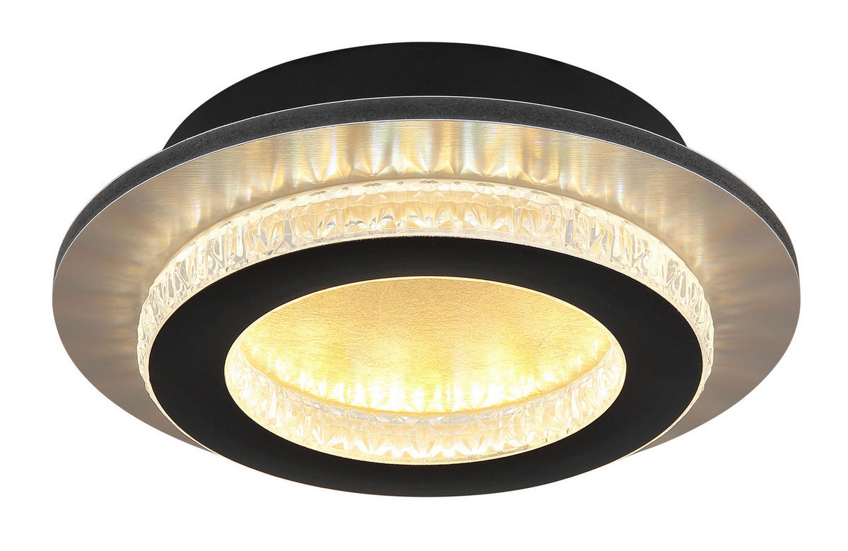 LED-DECKENLEUCHTE 20/5,5 cm   - Klar/Goldfarben, Design, Kunststoff/Metall (20/5,5cm) - Globo