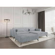 HOCKER in Textil Grau  - Schwarz/Grau, MODERN, Textil/Metall (130/44/85cm) - Carryhome
