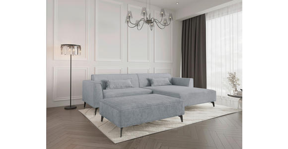 HOCKER in Textil Grau  - Schwarz/Grau, MODERN, Textil/Metall (130/44/85cm) - Carryhome