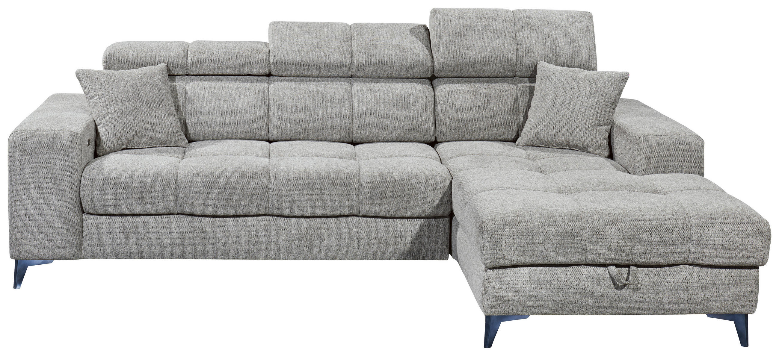 KUTNA GARNITURA tekstil  svijetlo siva   - svijetlo siva/crna, Konvencionalno, tekstil/plastika (268/172cm) - MID.YOU