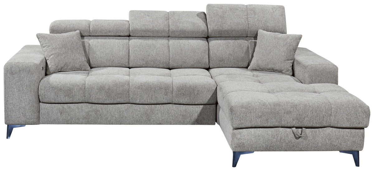 KUTNA GARNITURA tekstil  svijetlo siva   - svijetlo siva/crna, Konvencionalno, tekstil/plastika (268/172cm) - MID.YOU