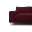 ECKSOFA  in Flachgewebe Rot  253/177 cm  - Rot/Schwarz, Design, Textil/Metall (253/177cm) - Dieter Knoll
