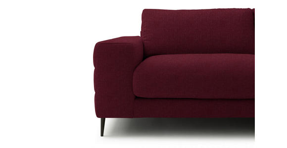 ECKSOFA  in Flachgewebe Rot  253/177 cm  - Rot/Schwarz, Design, Textil/Metall (253/177cm) - Dieter Knoll