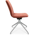 STUHL  in Aluminium Velours Metall, Textil  - Rot/Alufarben, Design, Textil/Metall (46/81,5-84,5/55cm) - Johann Jakob
