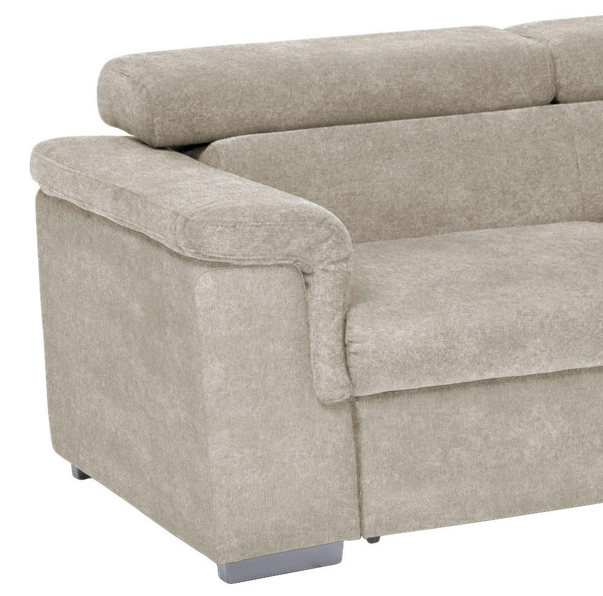 ECKSOFA in Flachgewebe Beige  252/217 cm  - Beige, Basics, Holz/Textil (252/217cm) - MID.YOU