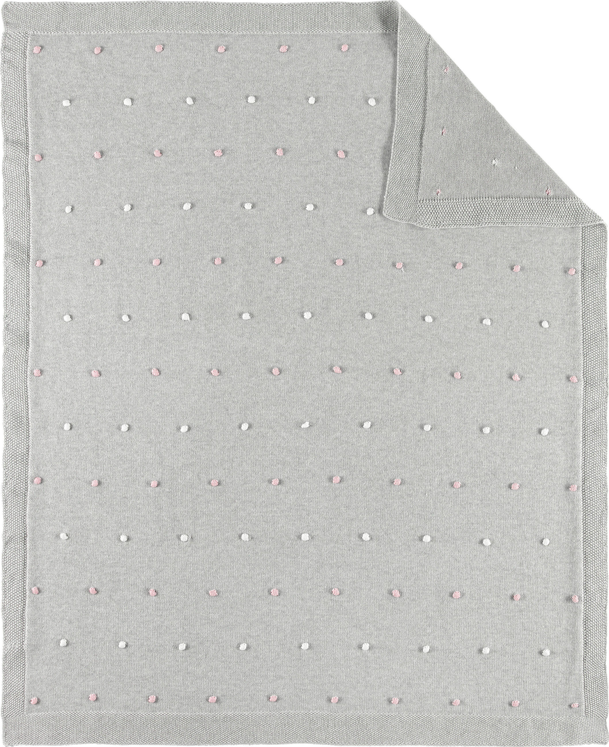 SCHMUSEDECKE Bubble  80/100 cm  - Rosa/Grau, Basics, Textil (80/100cm) - Patinio