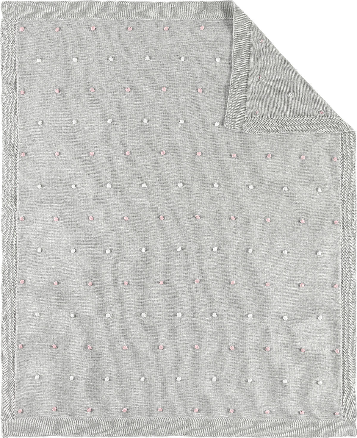 SCHMUSEDECKE Bubble  80/100 cm  - Rosa/Grau, Basics, Textil (80/100cm) - Patinio