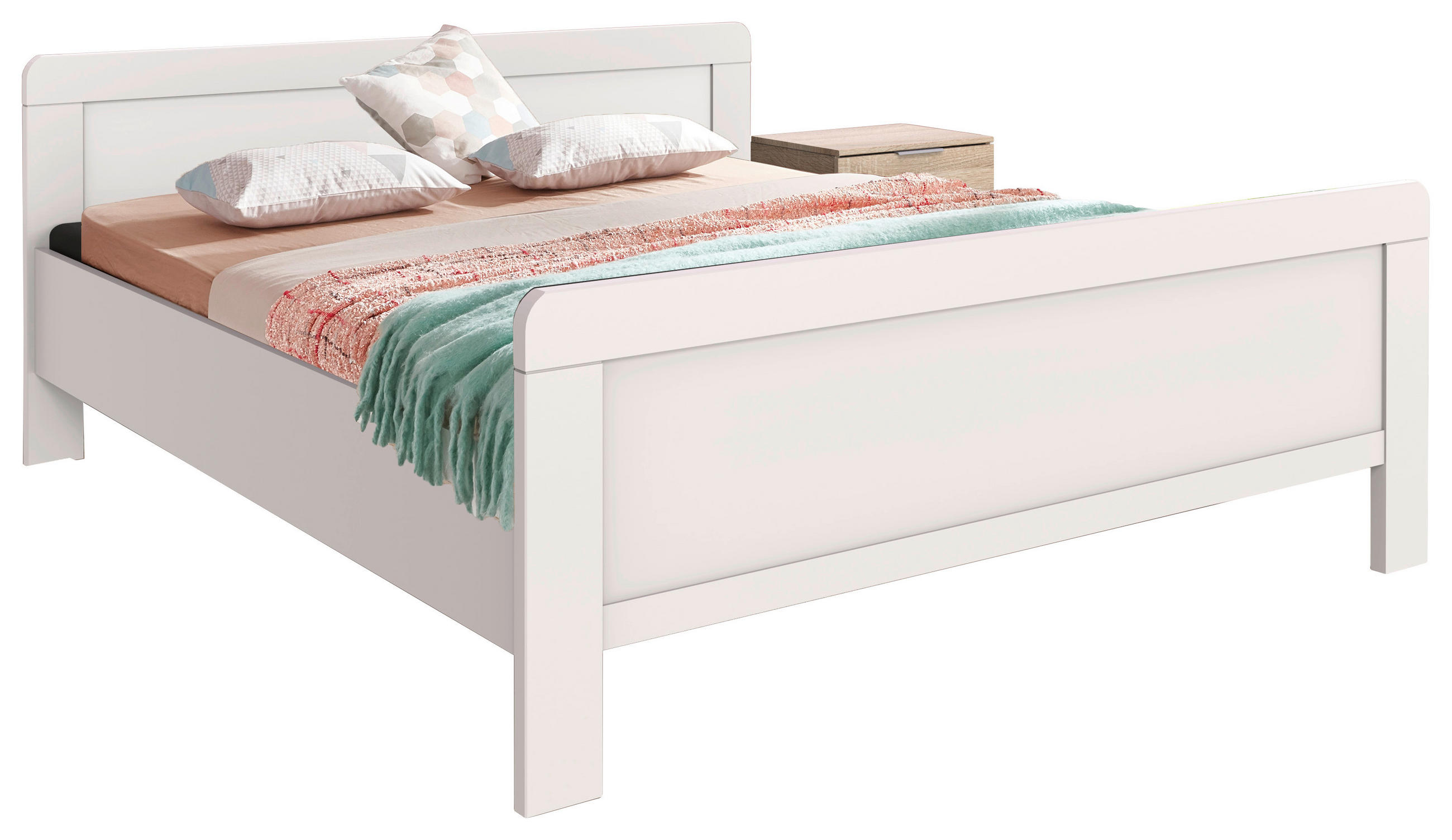 BETT 180/200 cm  in Weiß  - Weiß, KONVENTIONELL (180/200cm) - MID.YOU