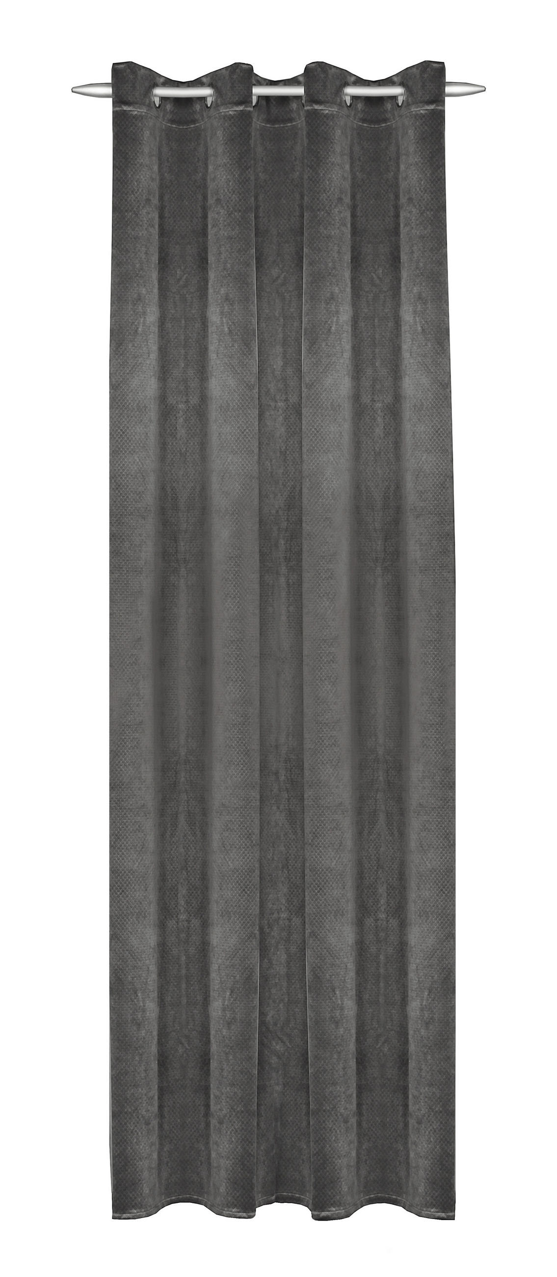 FERTIGVORHANG blickdicht  - Grau, Basics, Textil (135/245cm)