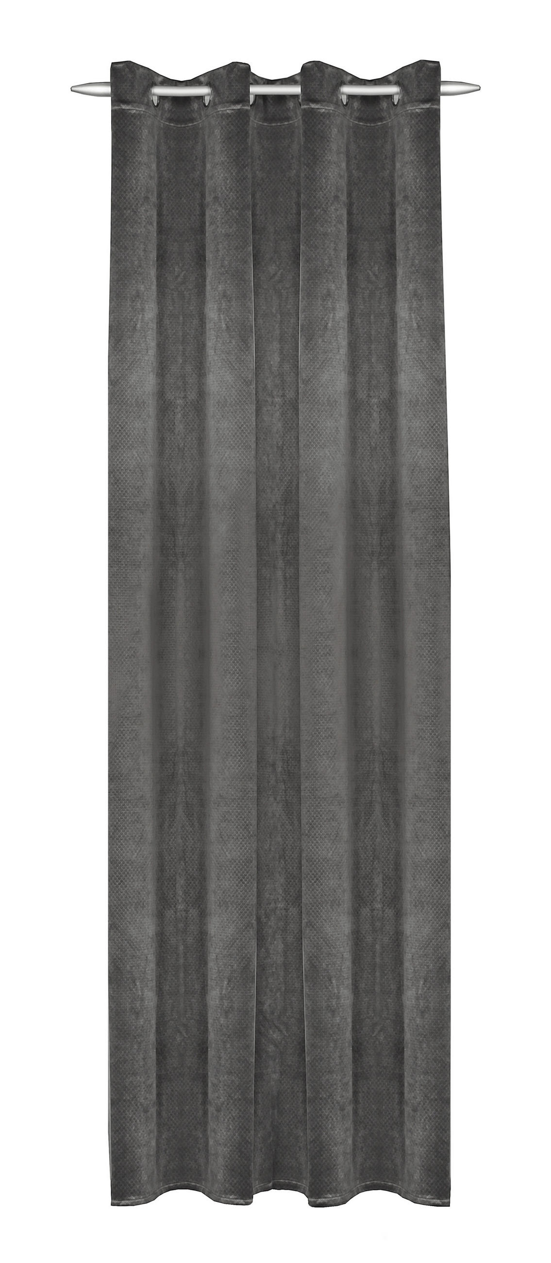 FERTIGVORHANG blickdicht  - Grau, Basics, Textil (135/245cm)