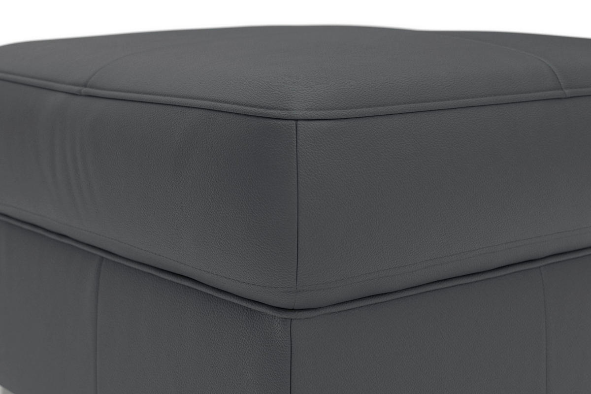 HOCKER ARNGAST E Echtleder Schwarz  - Chromfarben/Schwarz, Basics, Leder/Metall (58/48/58cm) - Sit & More