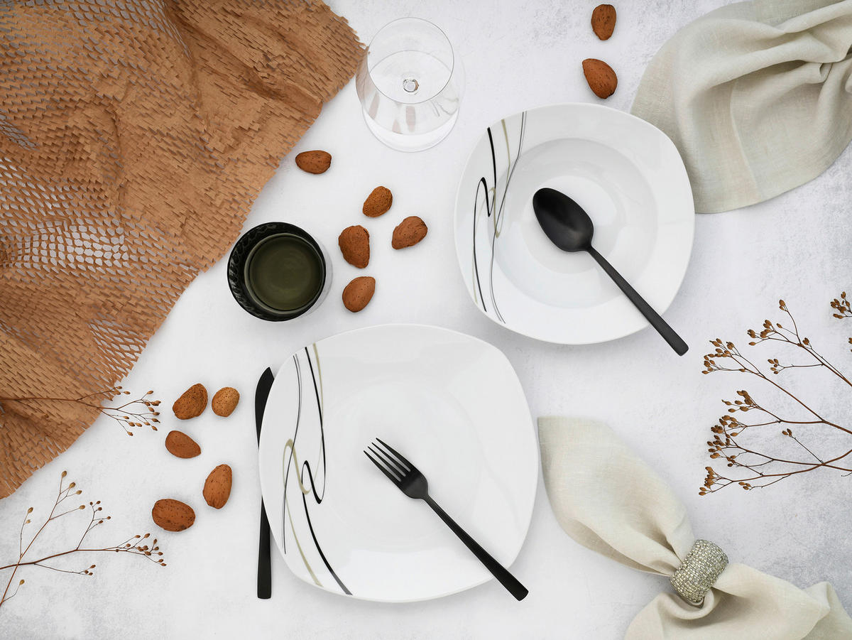 TAFELSERVICE 12-teilig  - Weiss, Basics, Keramik - Creatable