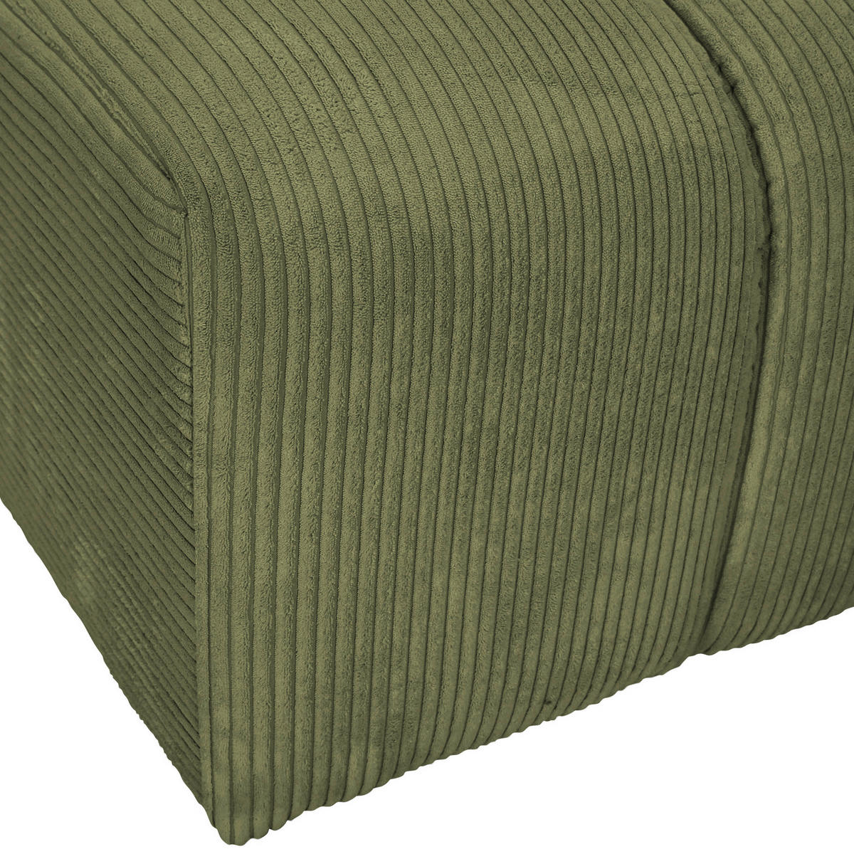 ECKSOFA Dunkelgrün Cord Zierkissen, Rücken echt  - Dunkelgrün/Schwarz, KONVENTIONELL, Kunststoff/Textil (313/162cm) - Carryhome